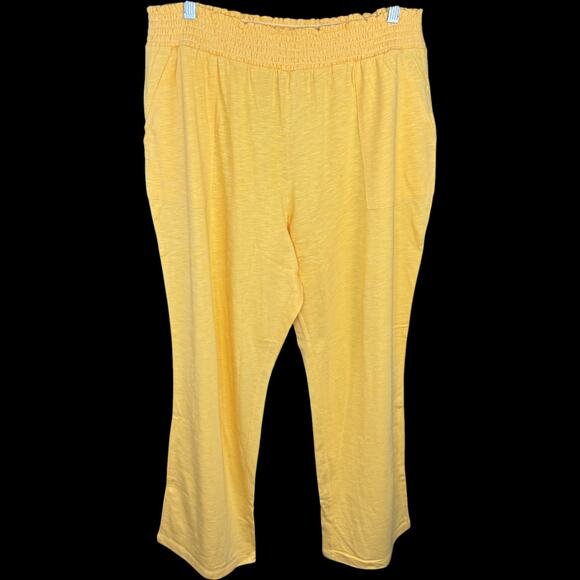 Candace Cameron Bure Apricot Pants Petite L Slub Knit NWT Orange Stretch - Picture 1 of 9